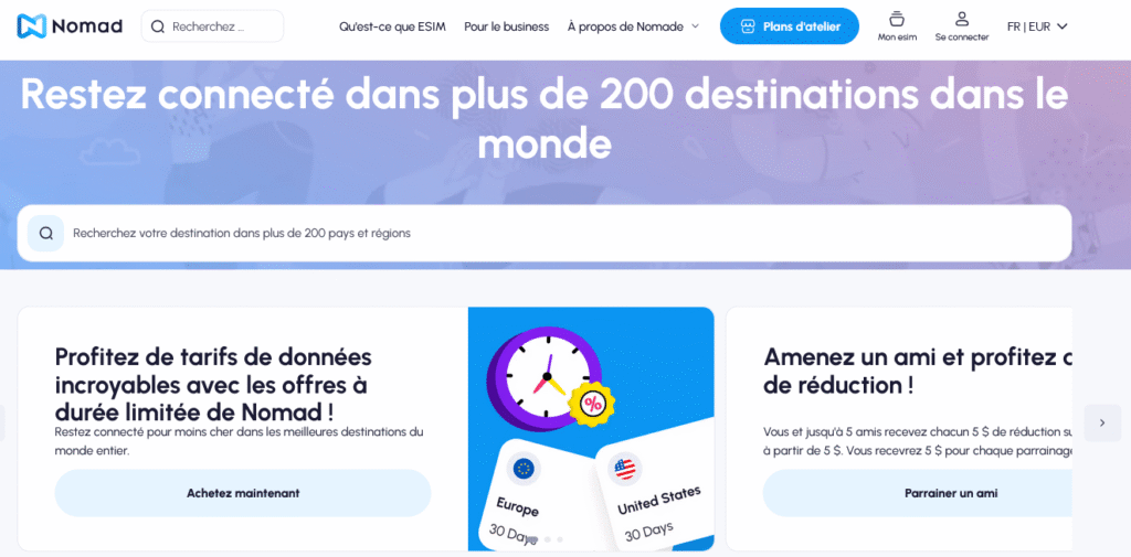 eSIM Nomad Espagne – forfaits flexibles selon vos besoins