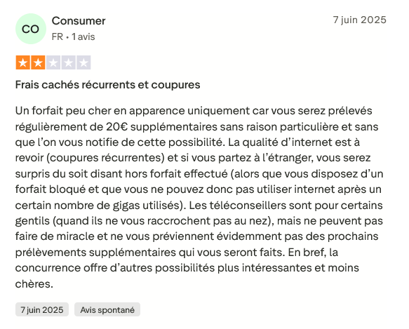 Avis client Syma Mobile – frais cachés et coupures de connexion à l’étranger