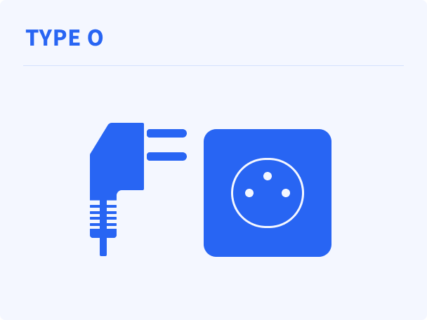 Prise de type O en Thaïlande – modèle local à trois broches rondes disposées en triangle