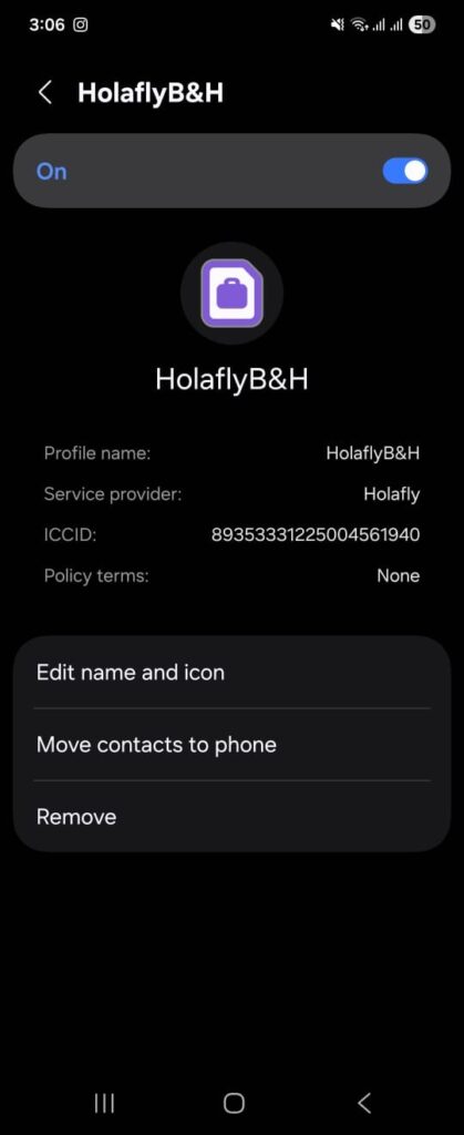 Configuration de l’eSIM Holafly dans les paramètres du téléphone