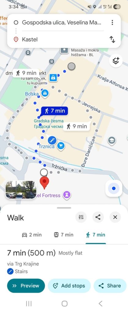 Navigation sur Google Maps avec internet mobile