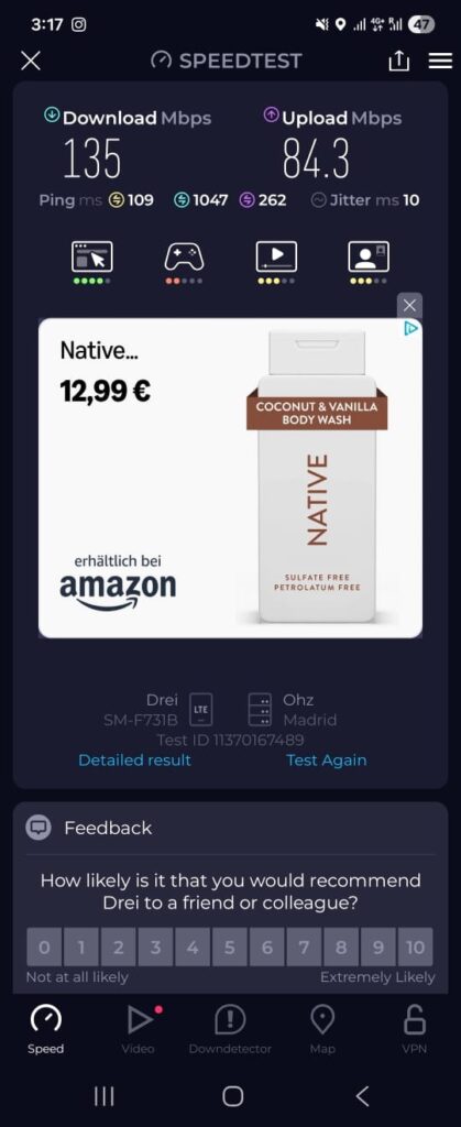 Test de vitesse internet avec l’eSIM Holafly