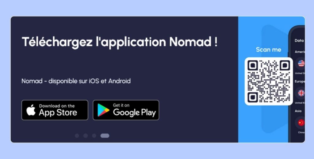 Application Nomad pour installer une eSIM pour la Chine