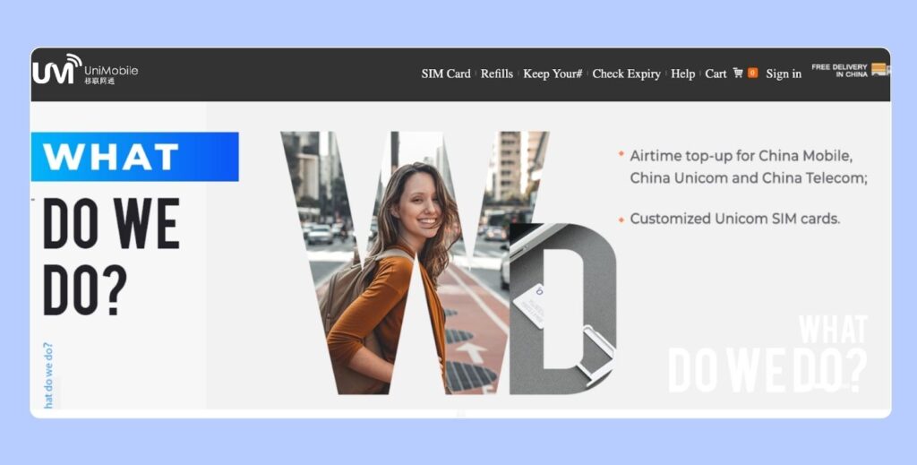 Offre China Unicom pour une carte SIM touristique en Chine