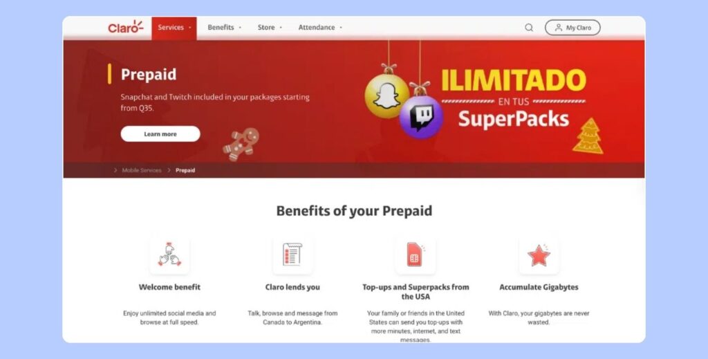 Offre Claro pour carte SIM prépayée au Guatemala