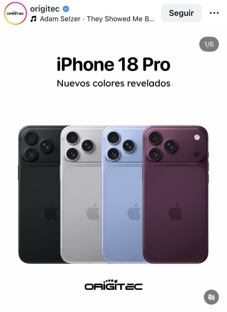 Nouvelles couleurs de l’iPhone 18 Pro