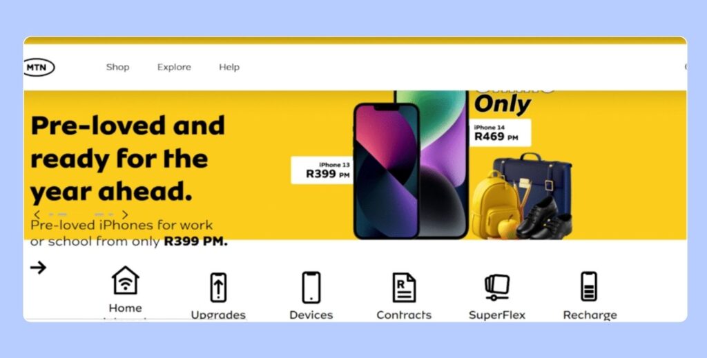 Offre MTN pour carte SIM prépayée en Afrique du Sud