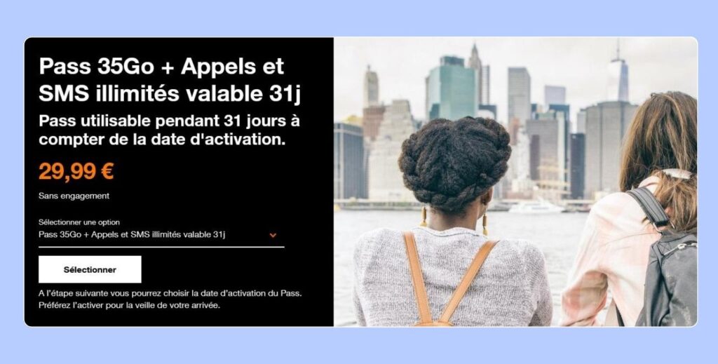 Pass Voyage Orange pour utiliser Internet, appels et SMS au Canada
