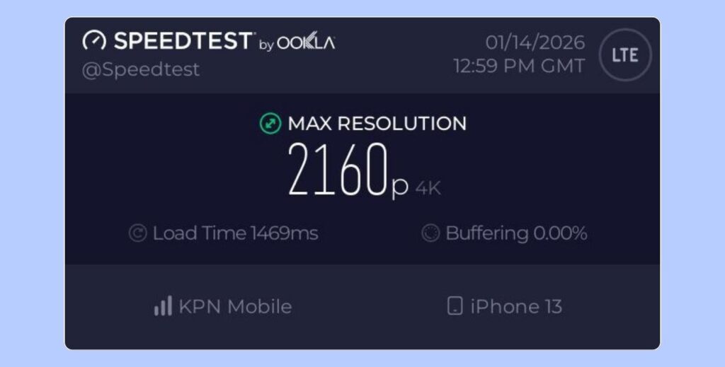 Test de streaming vidéo avec l’eSIM Airalo
