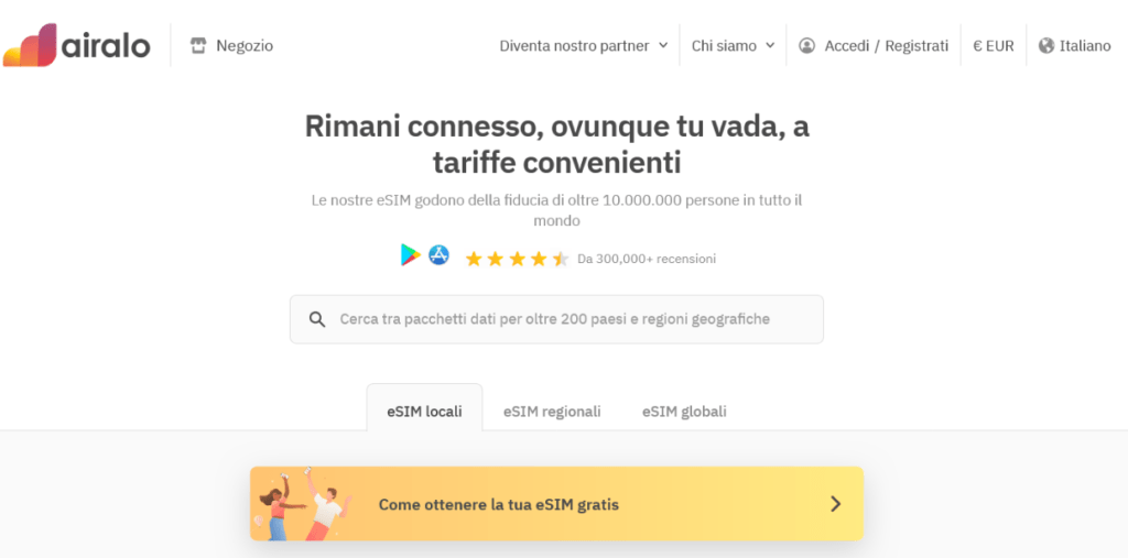 Fornitore eSIM per la Svizzera – Airalo 