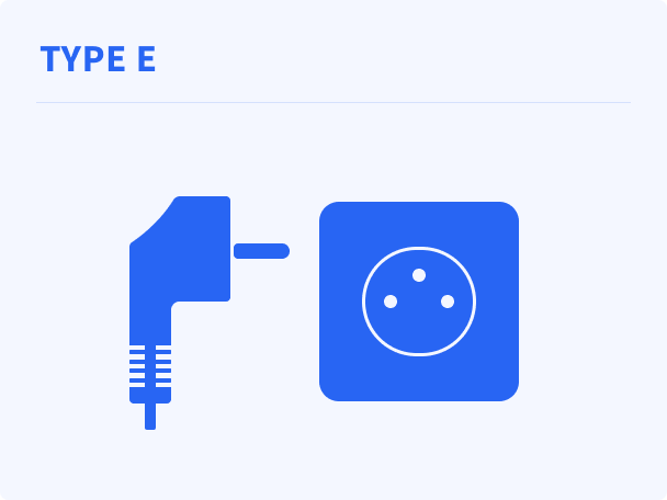 Tipo E – esempio di spine e prese elettriche in Francia