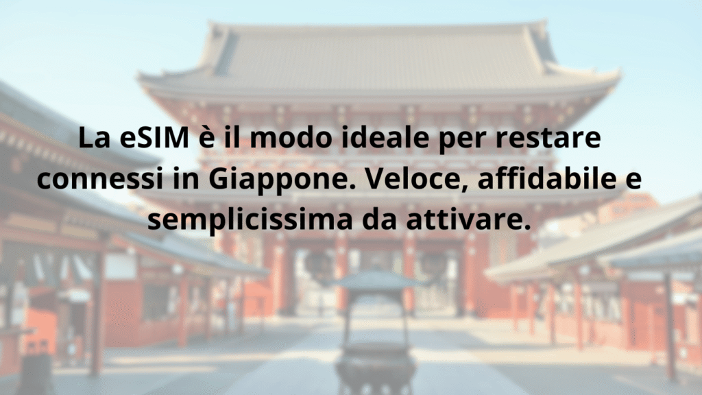 Consiglio: la eSIM è la soluzione pratica per internet veloce e sicuro in Giappone. Facile attivazione, copertura affidabile.