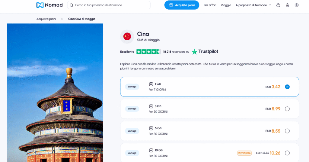 Fornitori eSIM Cina: Nomad