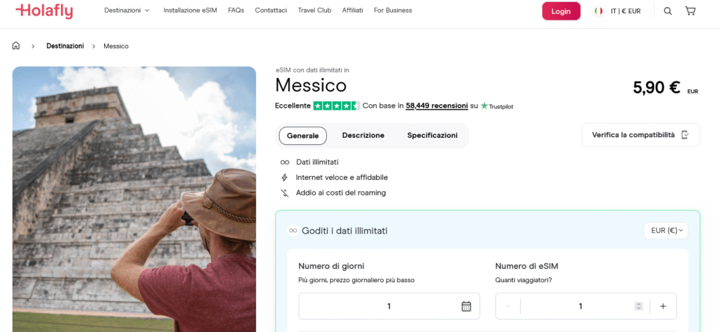 Fornitori eSIM Messico: Holafly