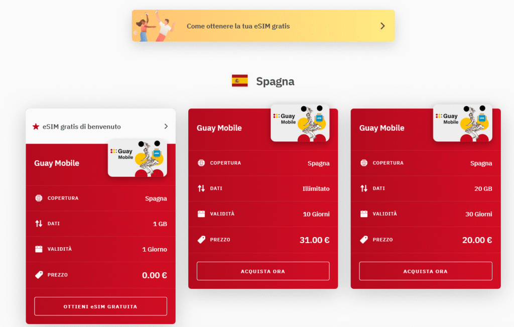 Fornitori eSIM Spagna: Airalo