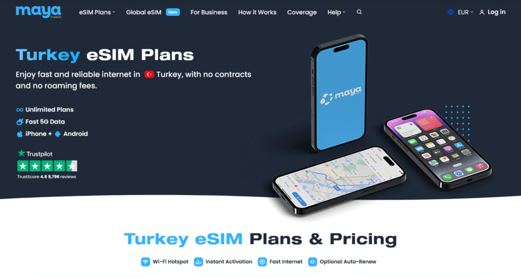 Fornitori eSIM Turchia: Maya