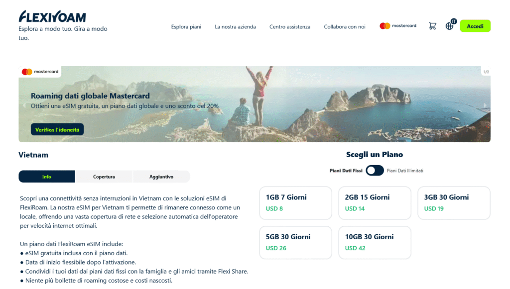 Fornitori eSIM Vietnam: FlexiRoam