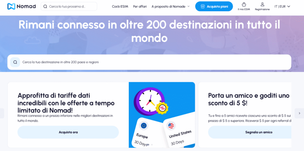 eSIM Nomad per il Giappone – piani flessibili e facili da gestire via app
