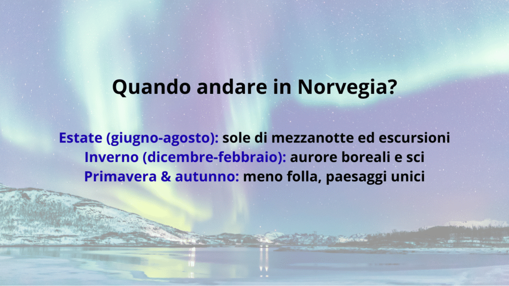 Quando andare in Norvegia – estate con sole di mezzanotte, inverno con aurore boreali e stagioni tranquille con paesaggi unici