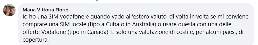 sperienze utenti con roaming Vodafone