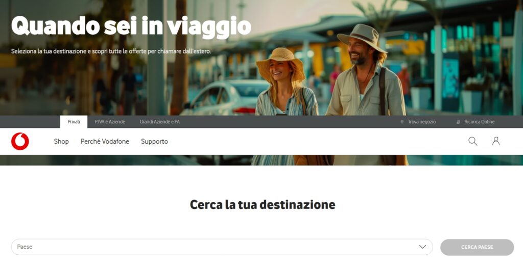 Paesi coperti dal roaming Vodafone in Europa e nel mondo