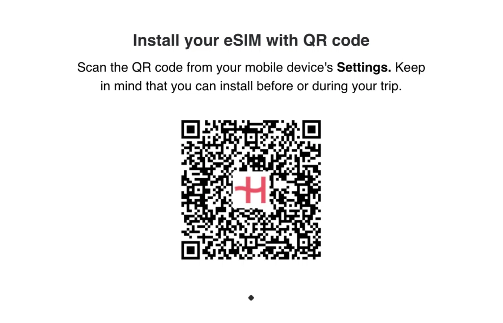 Codice QR per installare la eSIM Holafly