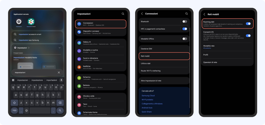 Attivare roaming iPhone