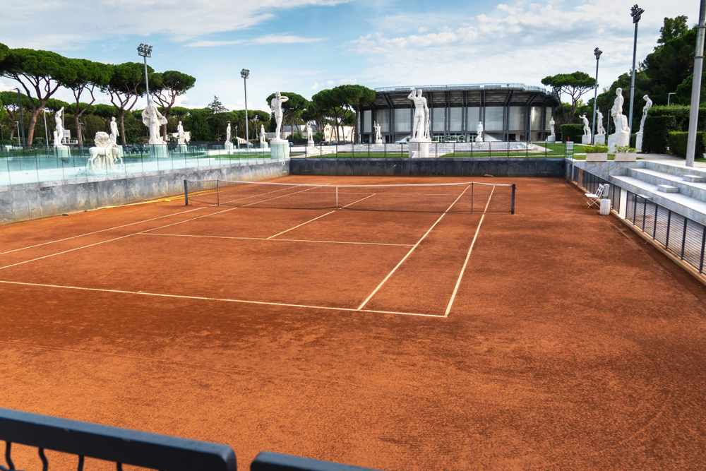 Campo in terra battuta del Foro Italico a Roma durante l’ATP Roma 2026