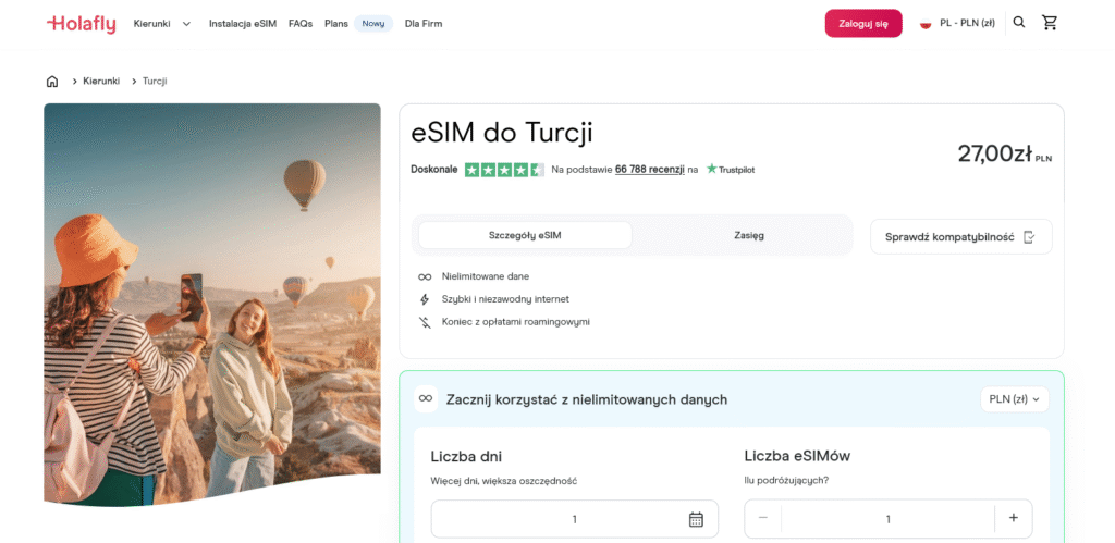 eSIM do Turcji od Holafly – nielimitowany internet i prosta instalacja w kilka minut