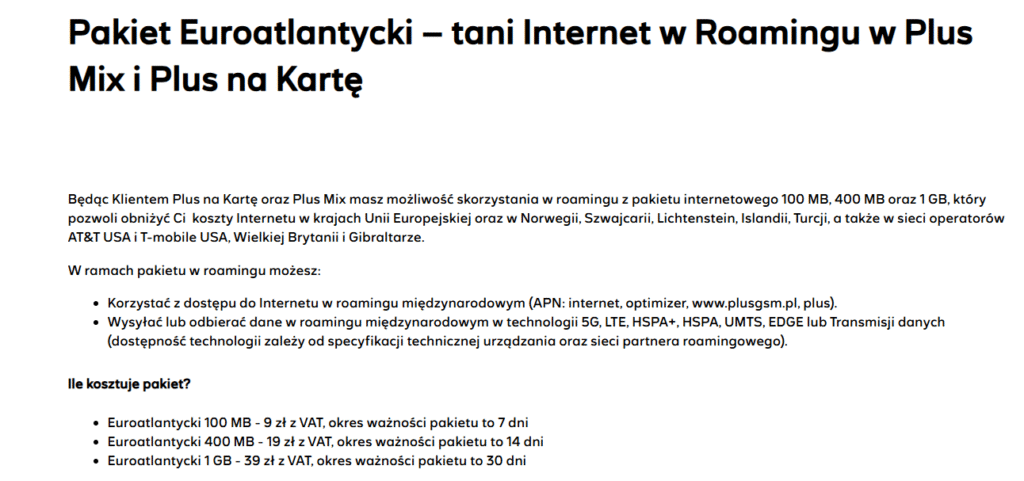 Roaming w Turcji z Plus