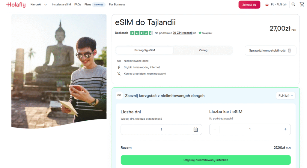 Holafly w Tajlandii – nielimitowane dane i szybka konfiguracja eSIM