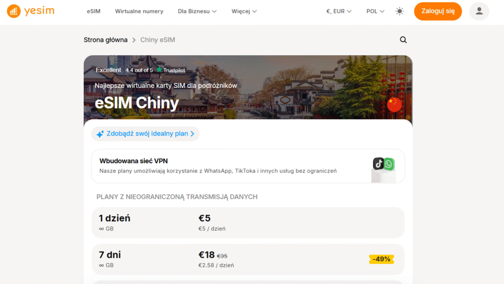 eSIM Chiny Yesim – wbudowany VPN na iOS i prosta aktywacja