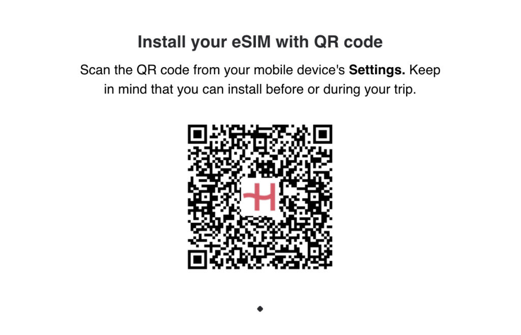 Kod QR do instalacji eSIM Holafly