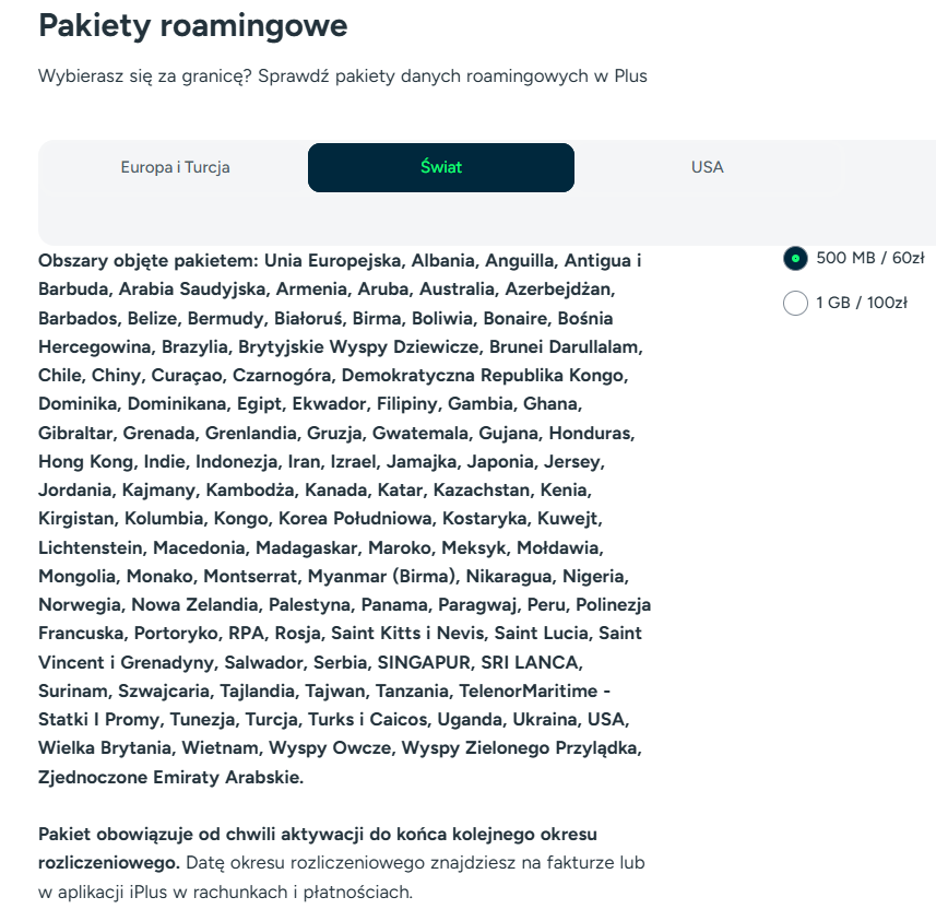 Pakiety roamingowe Plus w Egipcie – ceny pakietów danych w roamingu