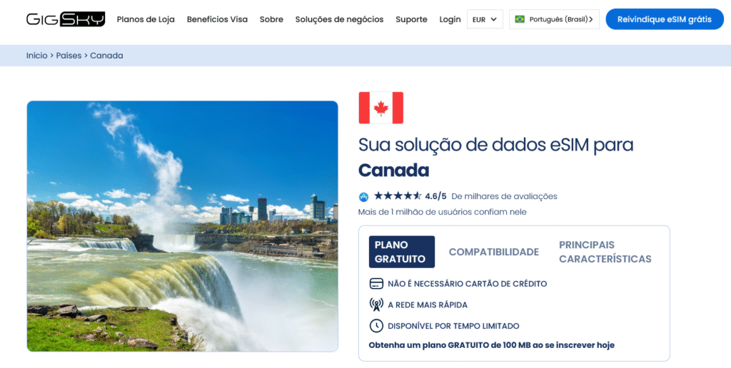 Fornecedores eSIM Canadá: GigSky