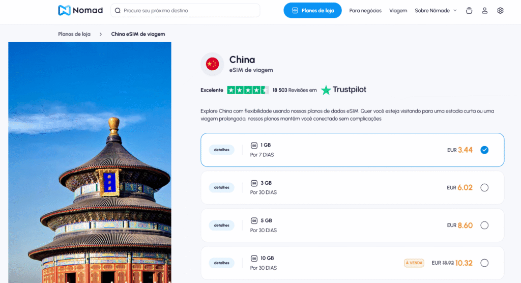 Fornecedores eSIM China: Nomad