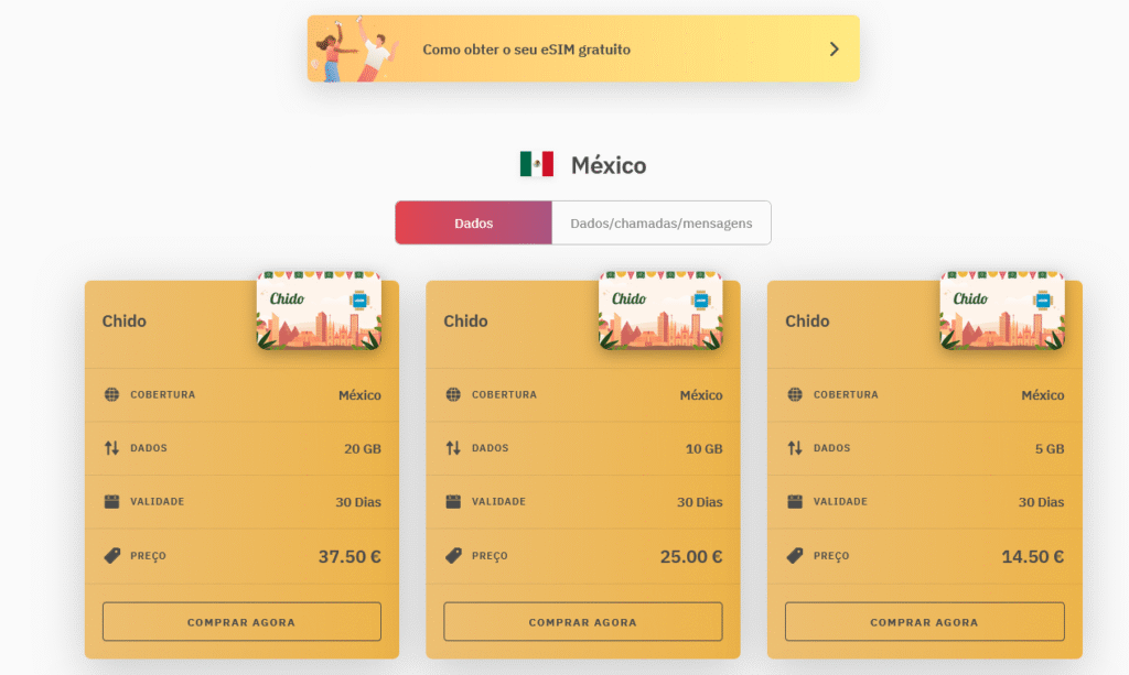 Fornecedores eSIM México: Airalo