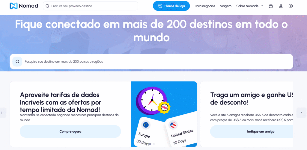 Nomad eSIM Espanha – planos flexíveis para viagens