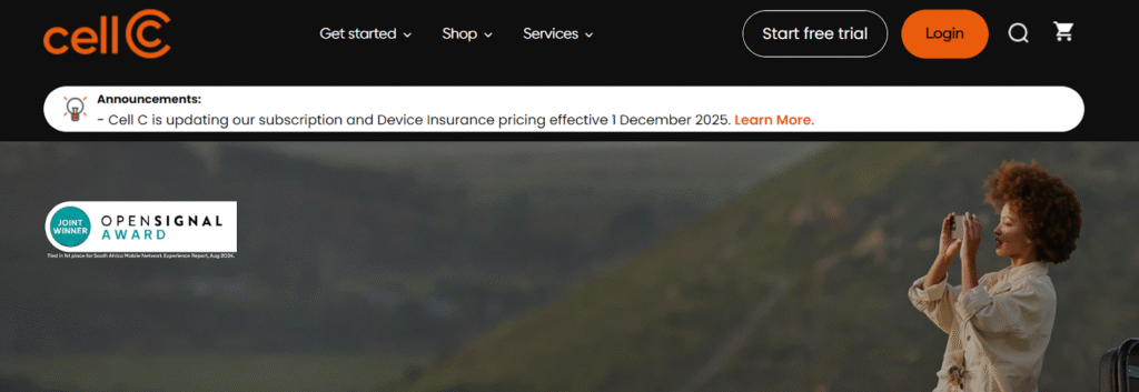 cell c sim card provider for south africa