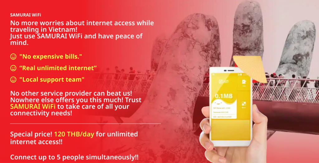 samurai wifi, pocket wifi vietnam