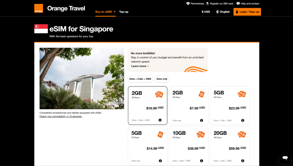 orange travel esim, singapore pocket wifi alternative