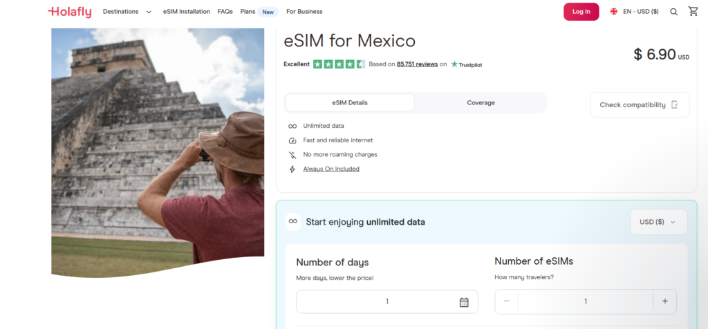 holafly esim for mexico