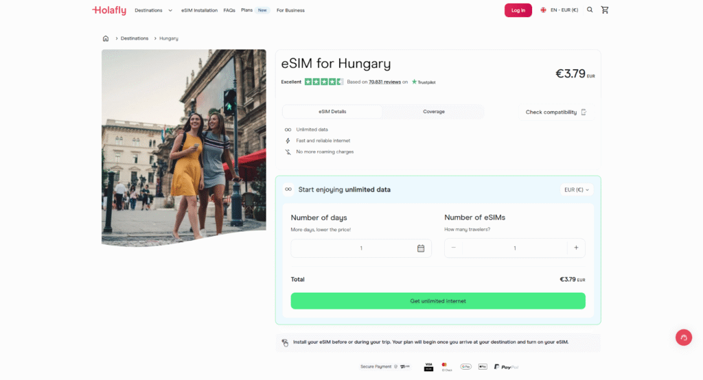 holafly esim homepage