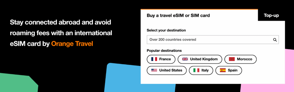 orange esim homepage