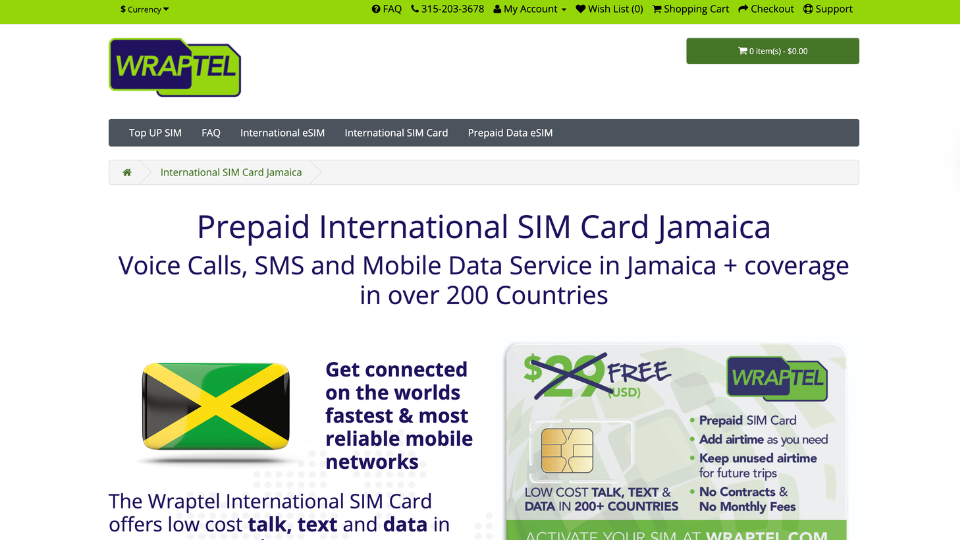 wraptel best sim card jamaica
