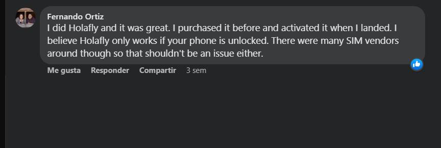 Holafly Rezensionen Facebook