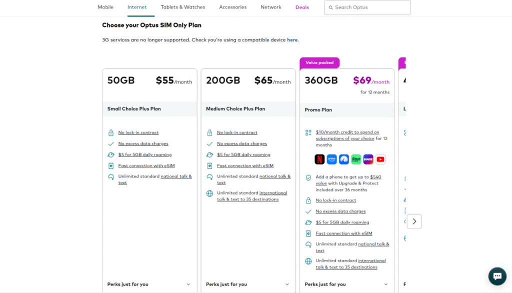 optus sim card for australia