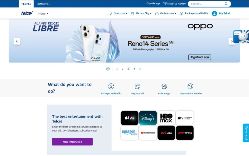 telcel homepage, sim card for mexico