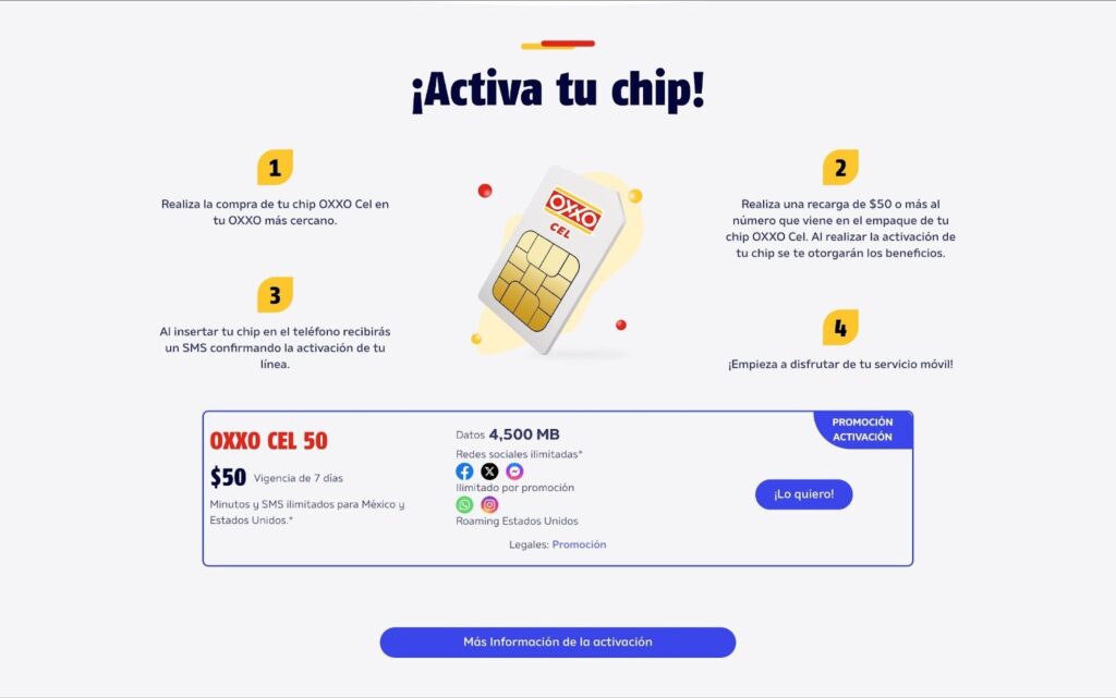 oxxo homepage, sim card mexico