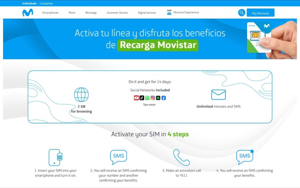 movistar homepage, mexico sim card